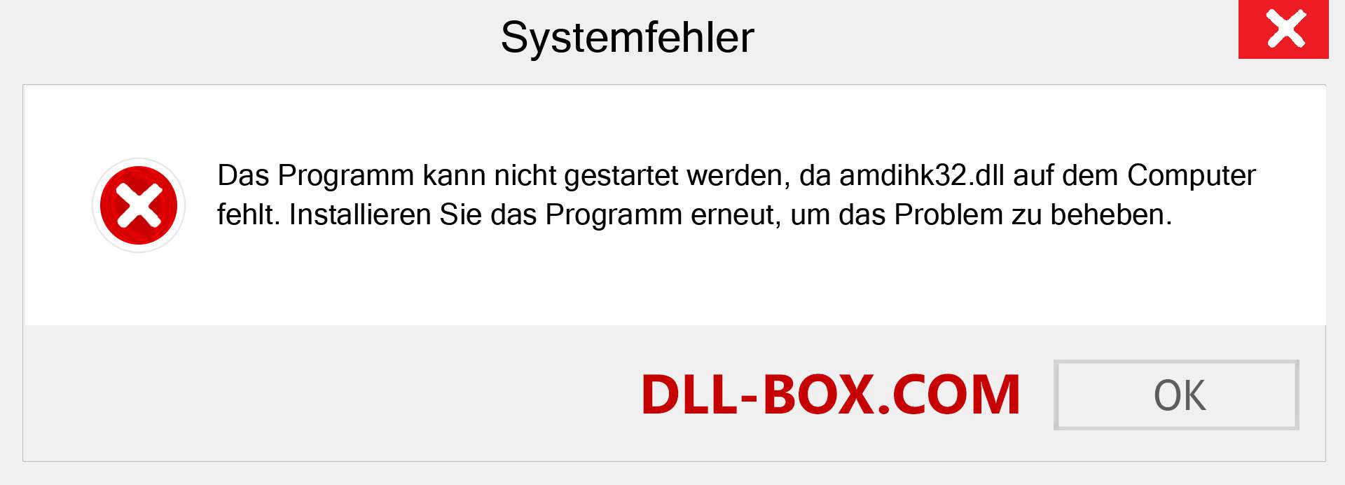 amdihk32.dll-Datei fehlt?. Download für Windows 7, 8, 10 - Fix amdihk32 dll Missing Error unter Windows, Fotos, Bildern